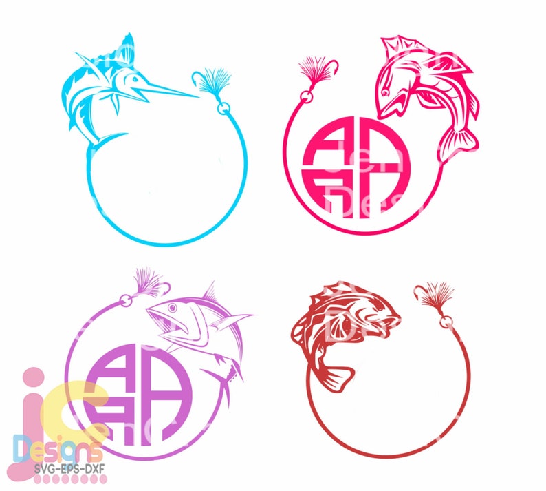 Download Fish svg Monogram Frames SVG Fishing SVG Fathers day Dad | Etsy