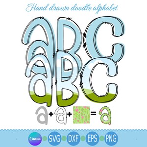 Doodle Letter Canva Frame Template Bundle, Lower Fillable Alpha Letters Svg, Fill in Alphabet dxf, Font Canva Frame, Canva Frame Monogram