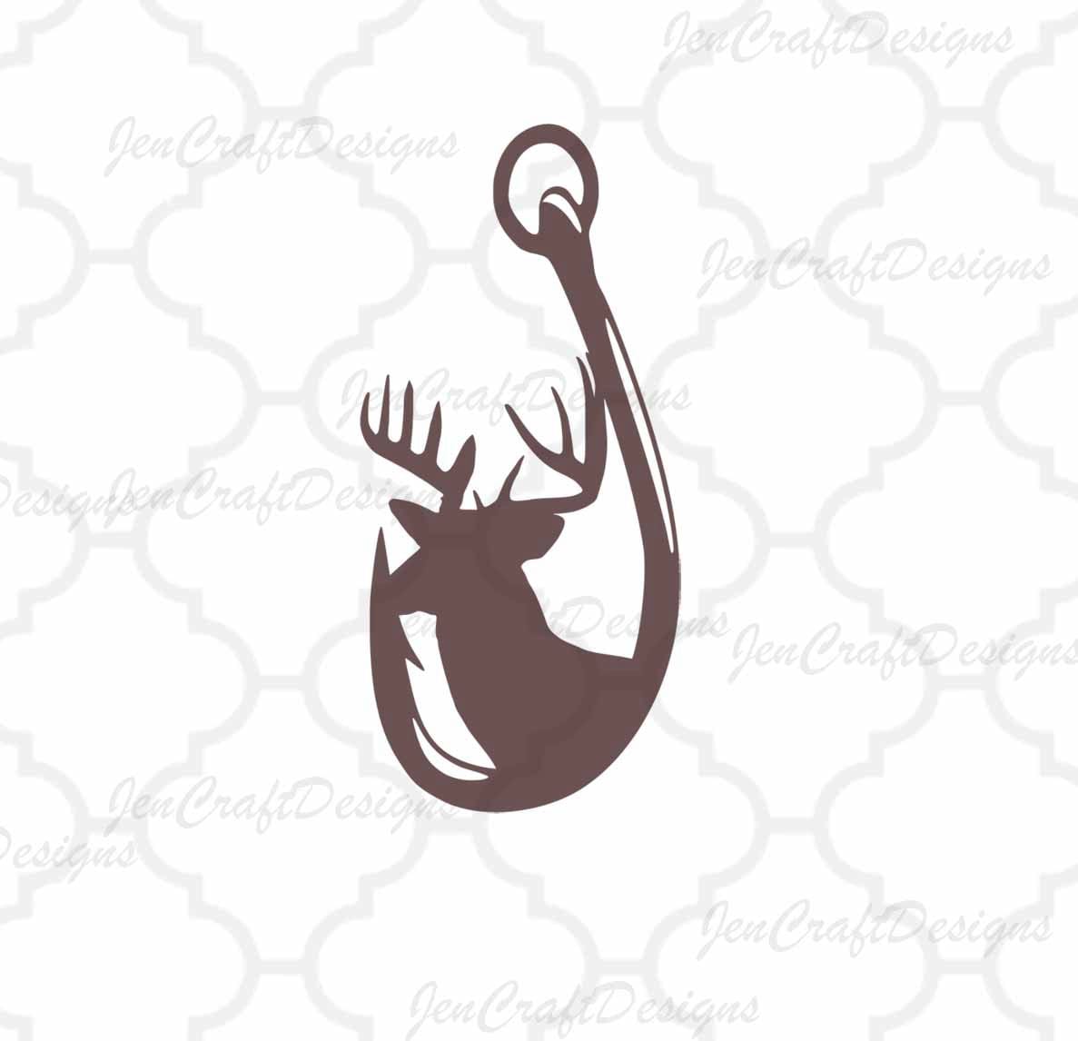 Download Deer and Hook in Svg, eps, dxf, Ai and PNG Format fishing ...