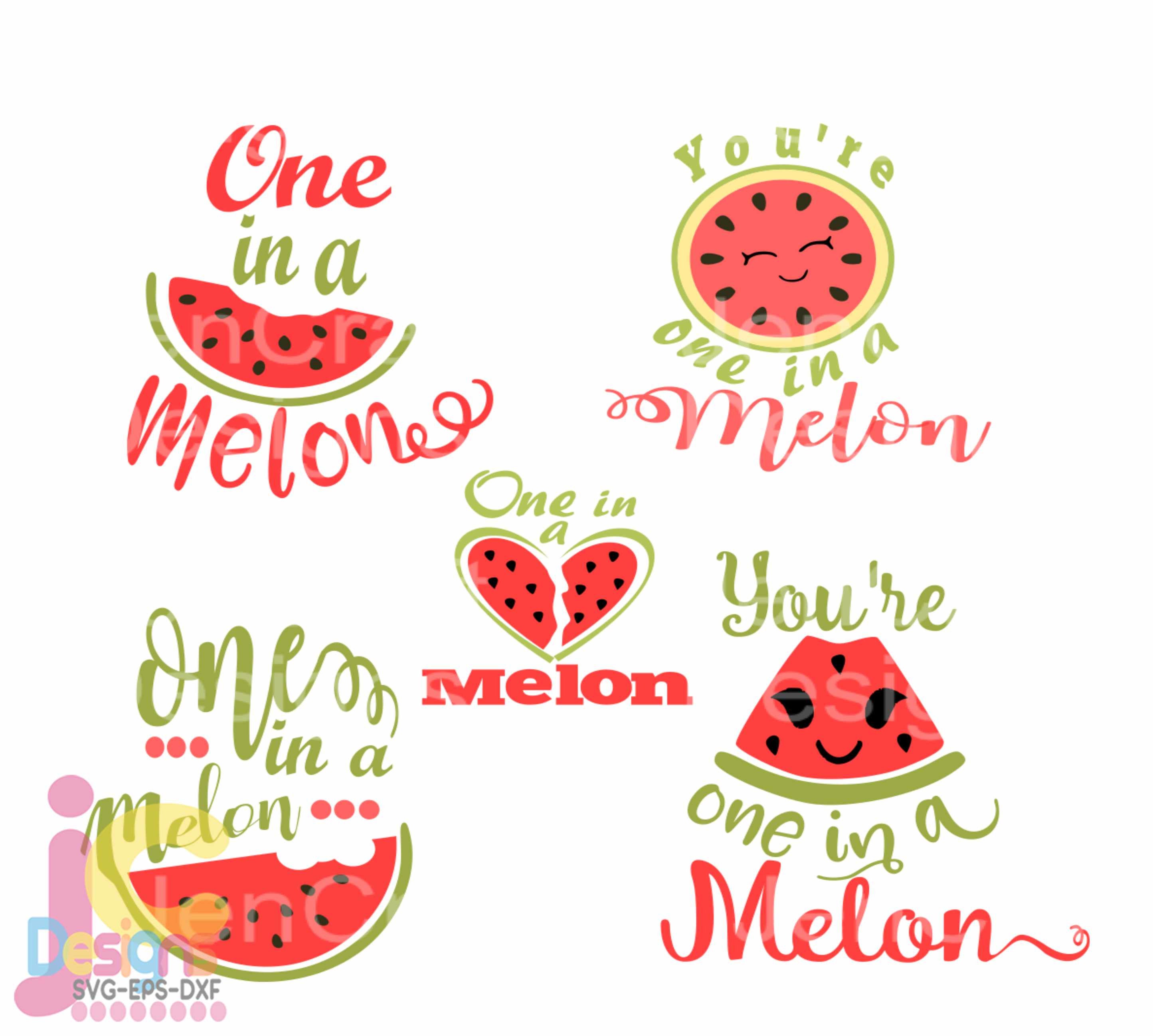 Download Summer Watermelon Svg One In A Melon Svg Summer Svg Cute Kids Print Sublimation Svg Dxf Eps Png Clipart Digitalart Cricut Silhouette