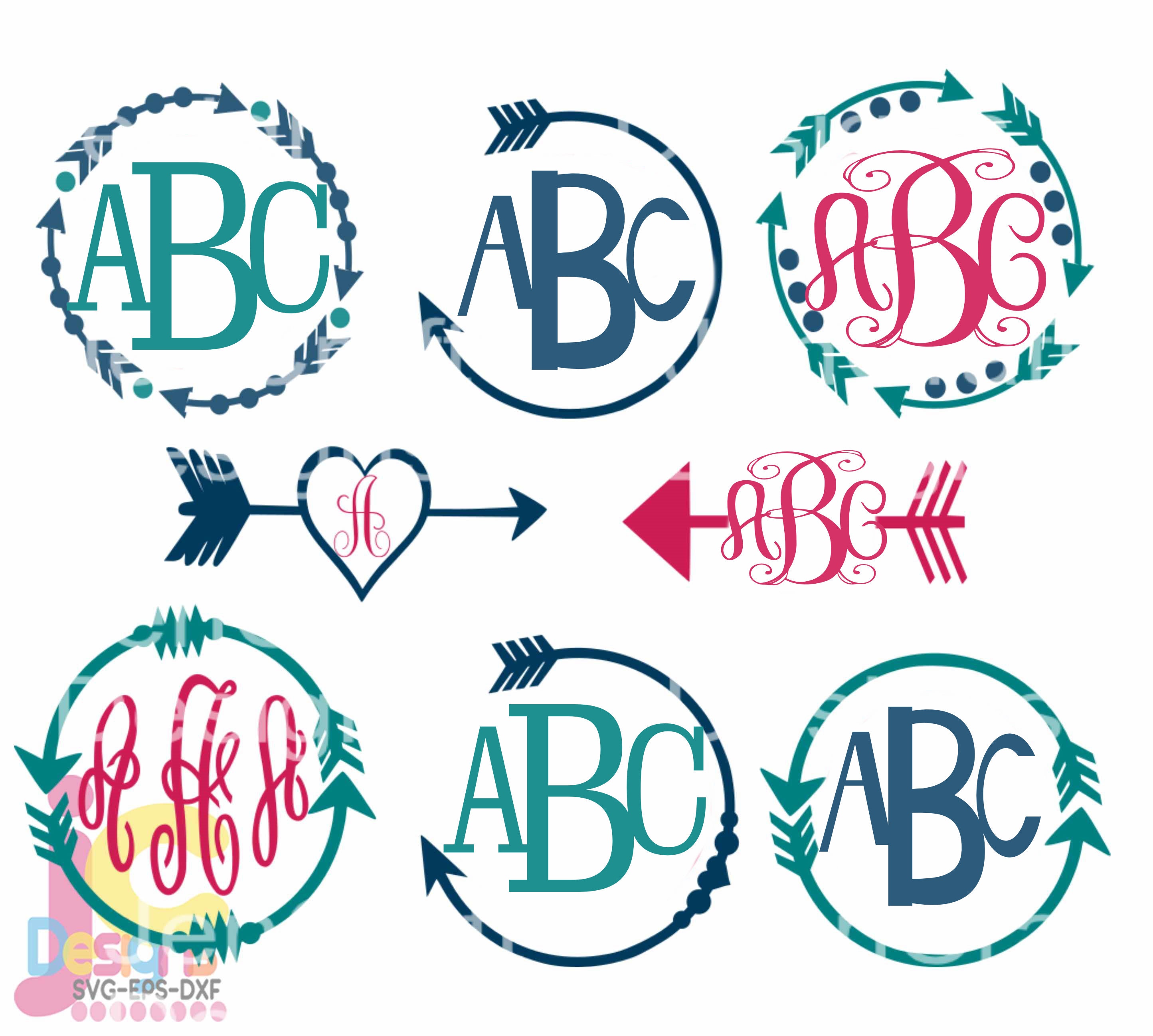 Download Arrow Svg, Monogram Frame Svg Boho Popular Arrow cutting file, SVG EPS Png DXF, Cricut Design ...