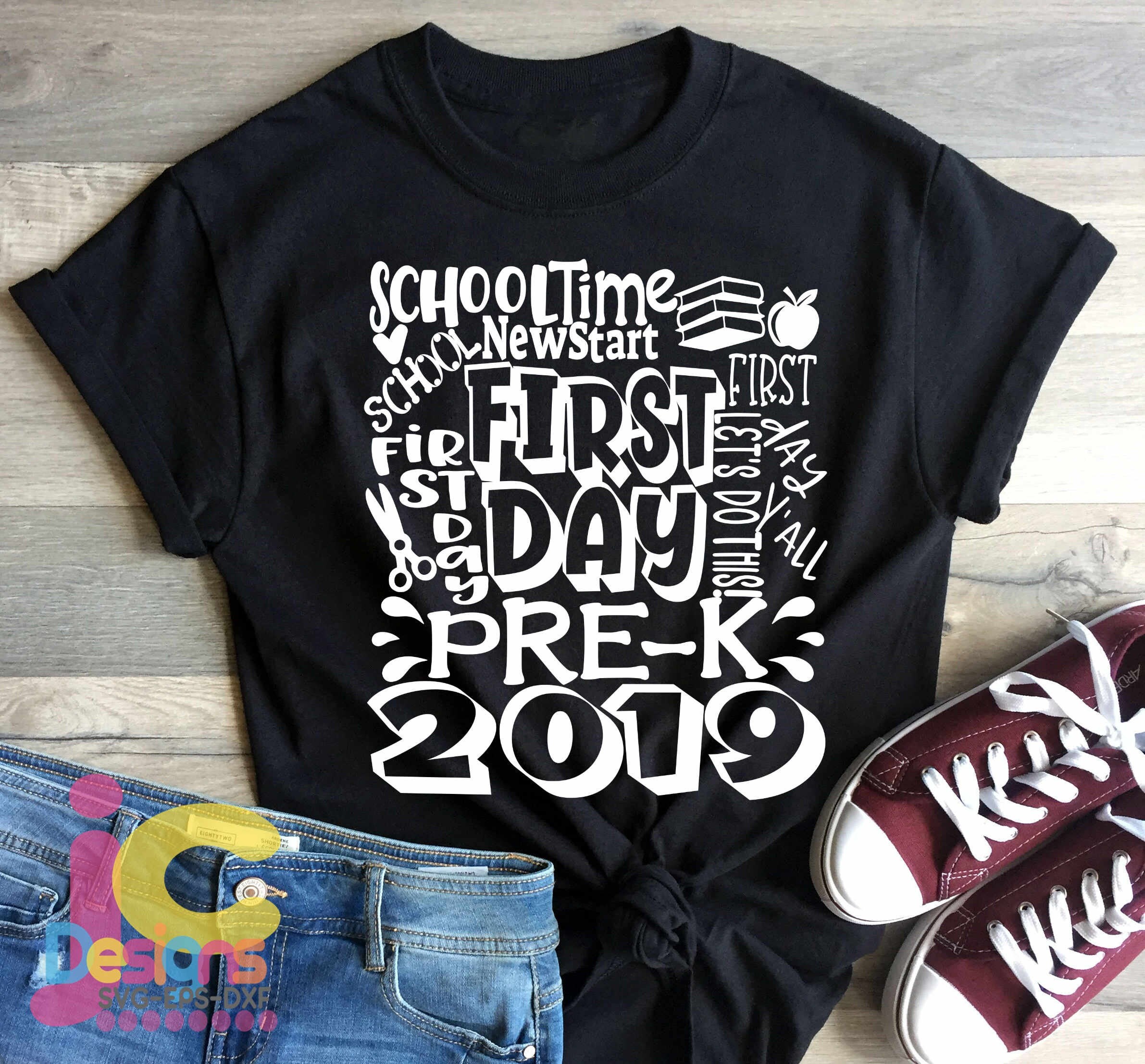 2019 Pre K Preschool Svg Back To School Svg First Day Svg School Grade Typography First Day Of School Svg Sublimation Png Student Eps Dxf