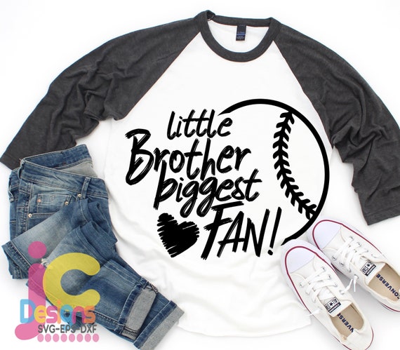 Little Brother Baseball Fan SVG: Sibling Shirt Design (digital