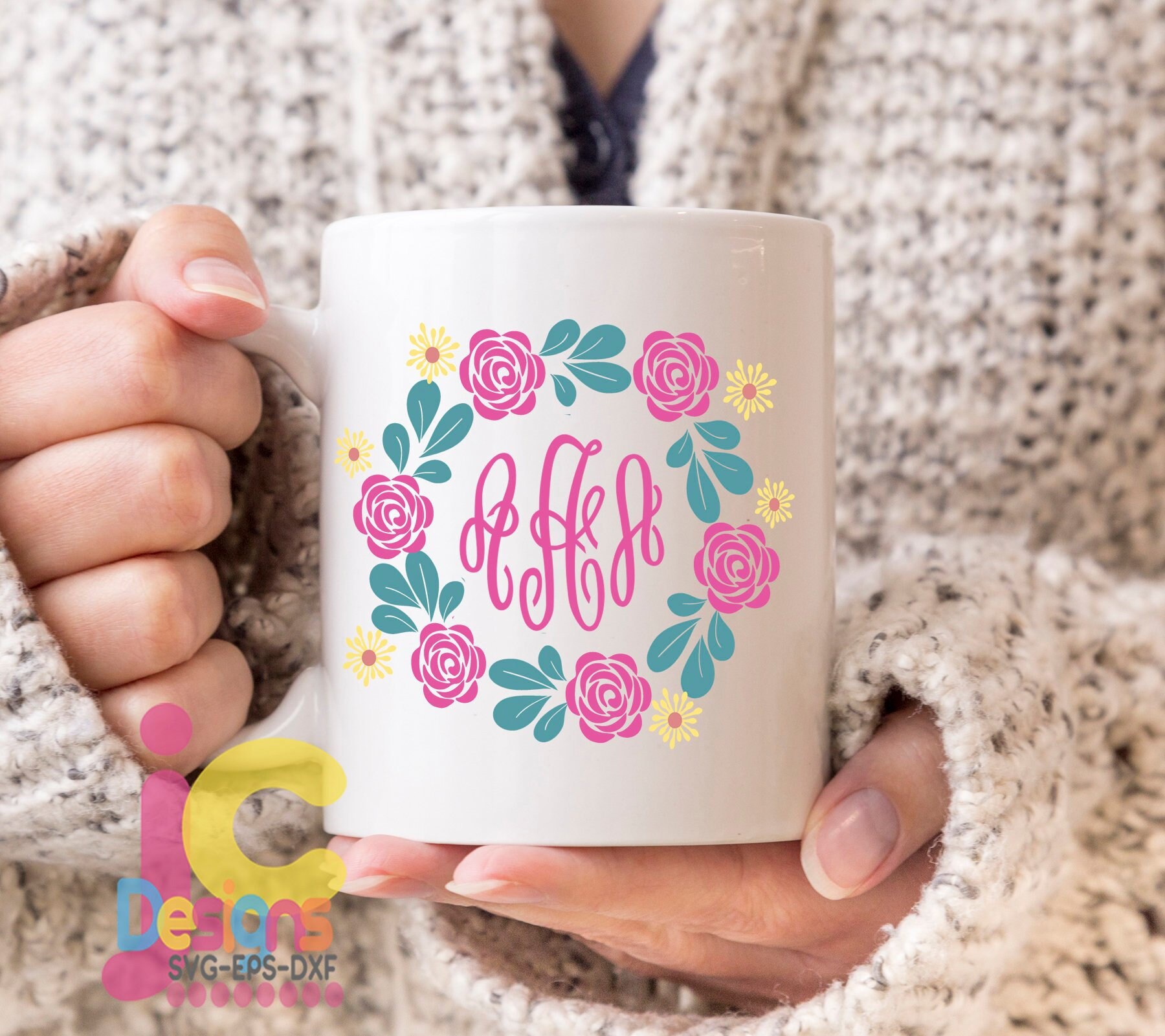 Download Floral svg Wreath Monogram Frame svg Mothers day svg mom ...