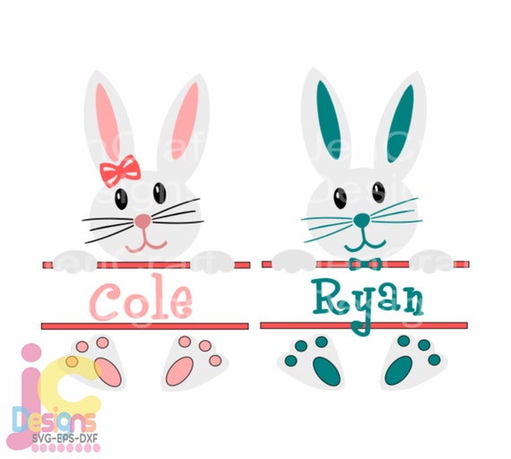 Download Easter Svg Bunny Boy Girl Monogram Frame Svg Split Monogram Etsy