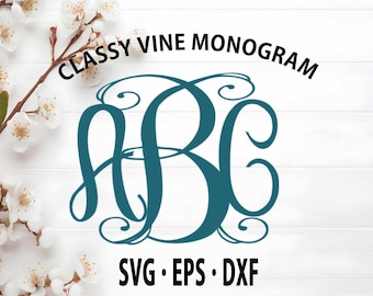 Exclusive Classy locking Monogram Alphabet svg Upper & Lower Cutting File- SVG EPS Dxf Cut Files A-Z Alphabet Silhouette Cricut Ds