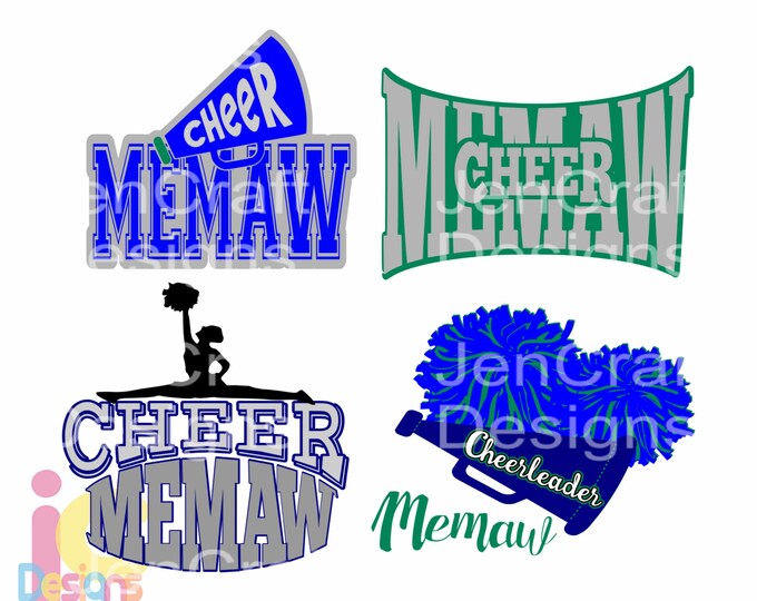 Cheer svg Memaw, Cheerleader,Memaw Cut file for Cricut, Silhouette, SCAL, SVG, EPS, Dxf, Studio3, Png Vector, Digital Instant download