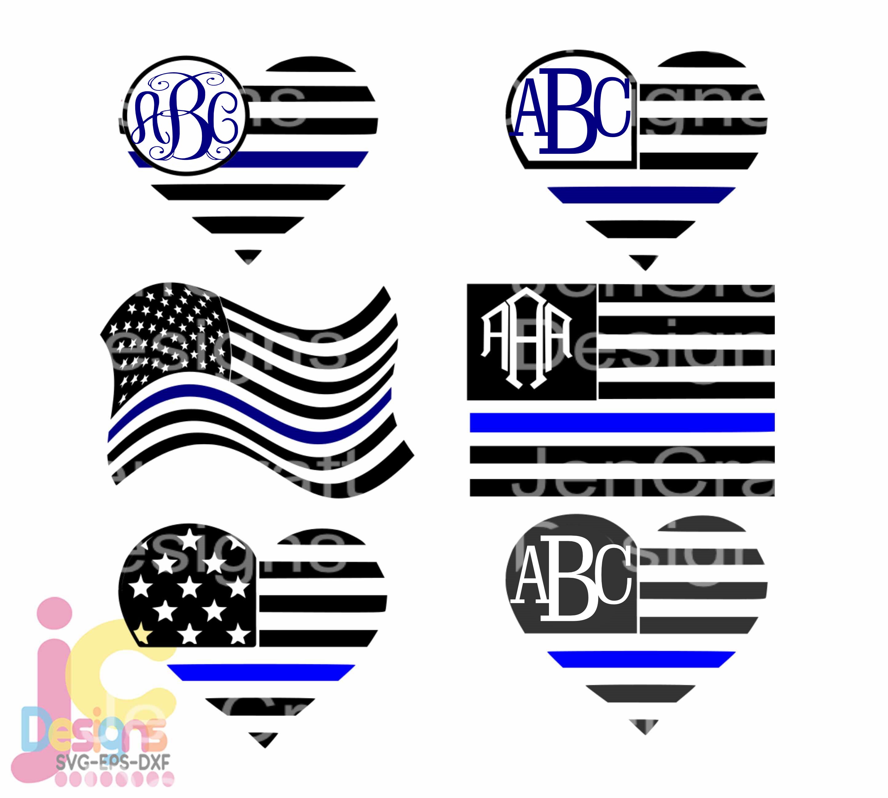 Download Blue Line Svg Police All Lives Matter First Responder Officer Usa Flag Monogram Frames Blue Lives United States Svg Eps Png Dxf