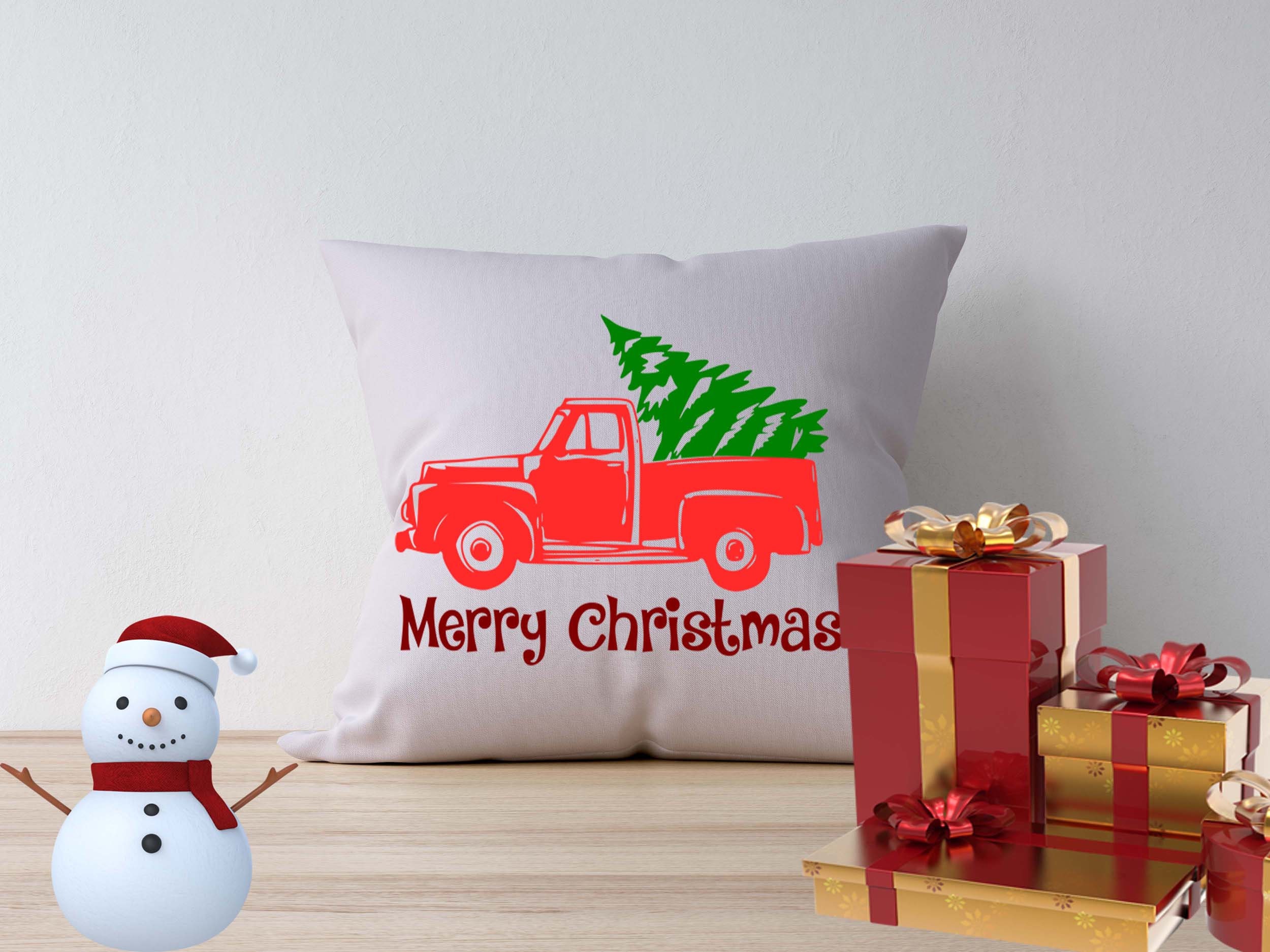 Download Red Christmas Truck Svg Cut File Antique Vector Tree Winter Holidays Vintage Svg Classic Truck Svg Dxf Eps Png Silhouette Cricut