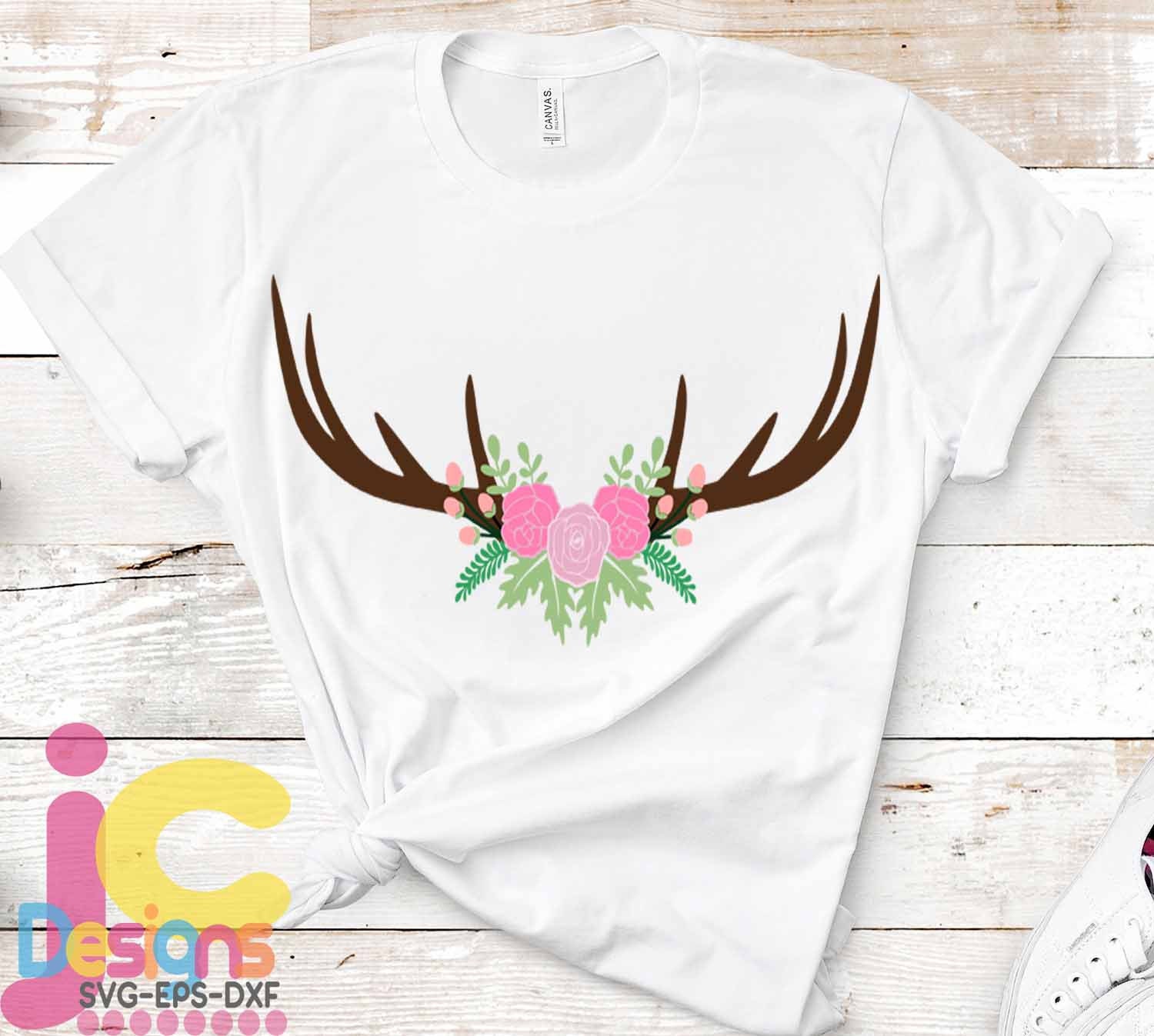 Download Antler Svg Floral Deer Swag Svg Hunting Svg Flower Svg Autumn Cutting File Set Svg Eps Dxf Png Cricut Silhouette Fishing Clipart