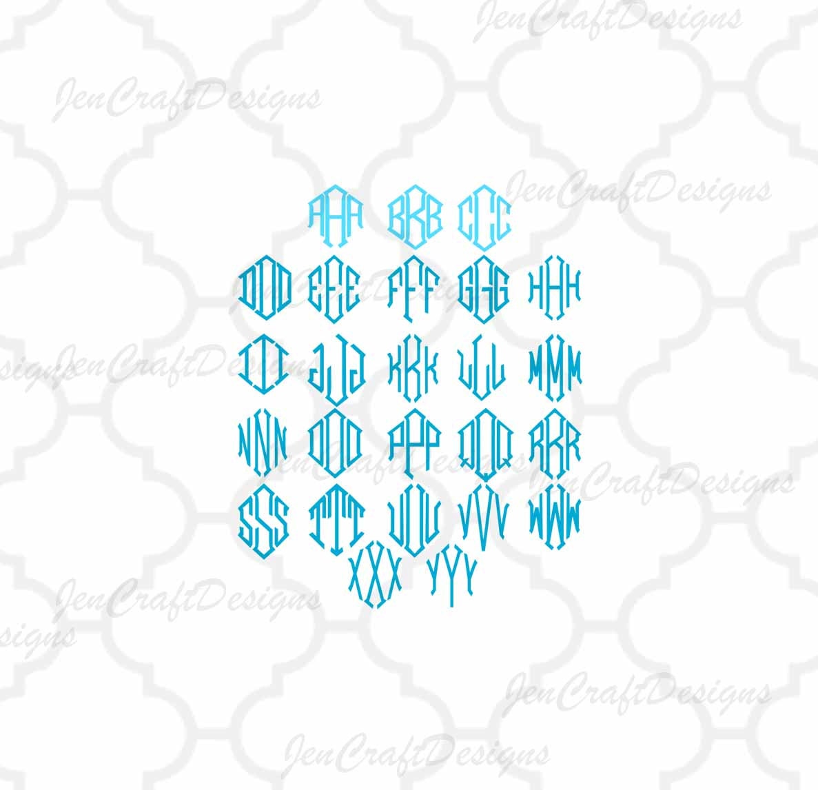 Download Diamond Monogram Font Svg Eps Dxf Cut Files With Free Frames A To Z Alphabet For Cameo Cricut And Other Electronic Cutting Machines