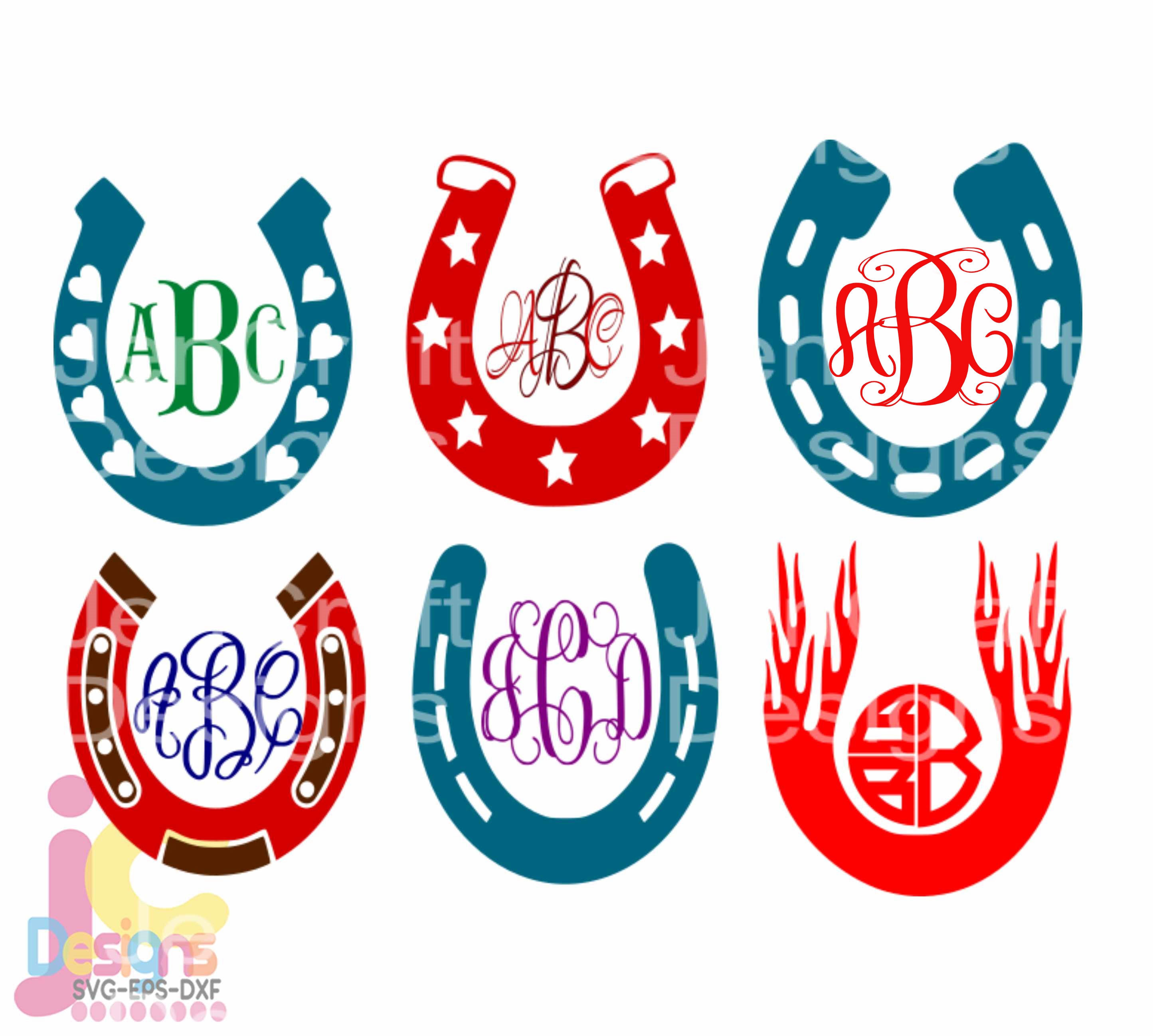 Download Horseshoe Svg Monogram Frames Svg Dxf Epss Png Instant Download Cut Files For Silhouette Studio And Cricut Design Space