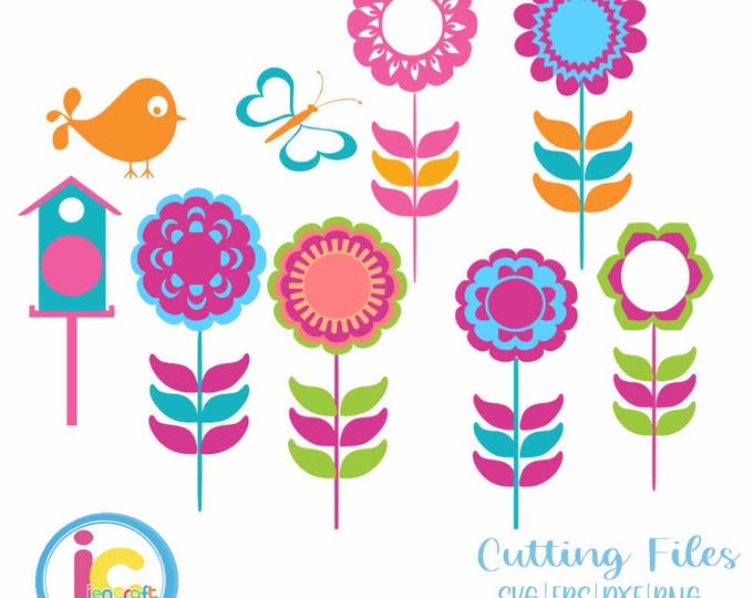 Spring svg, Flower svg Mothers day, Summer Monogram Frame Svg Cut File Cricut, Silhouette svg files Cutting file SVG, DXF, Png,EPS