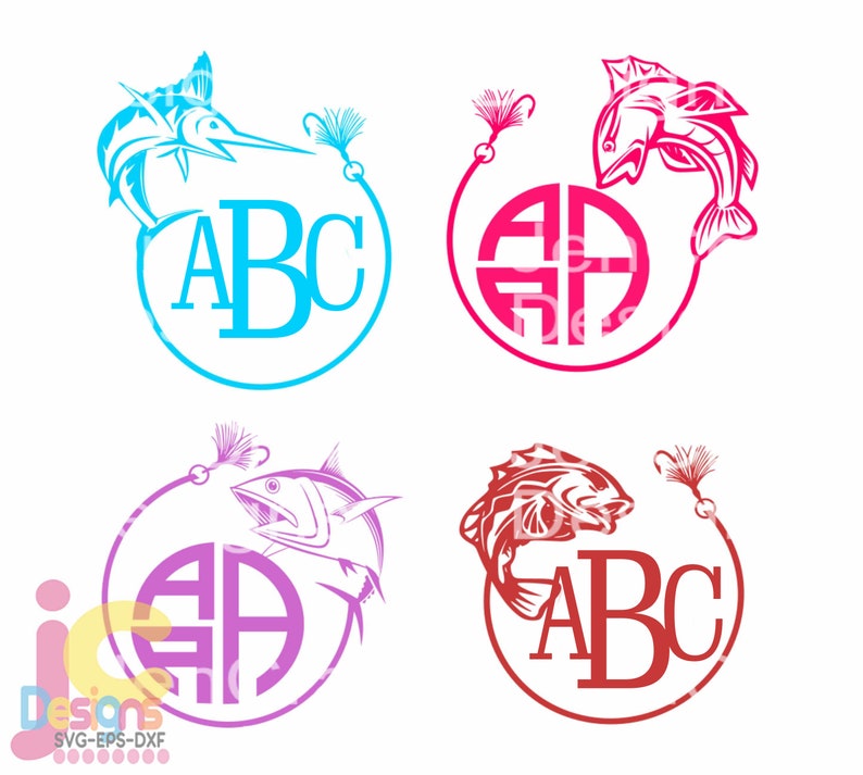 Download Fish svg Fishing Monogram Frames Fathers day Hunting and | Etsy