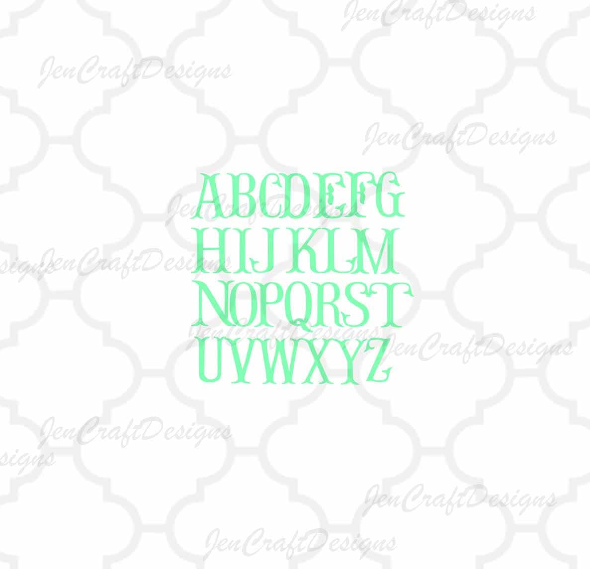 Download Fishtail Svg Fish Hook Monogram Font Monogram Svg Monogram Letters Alphabet Svg Files Svg Eps Dxf Cut Files Cricut Silhouette