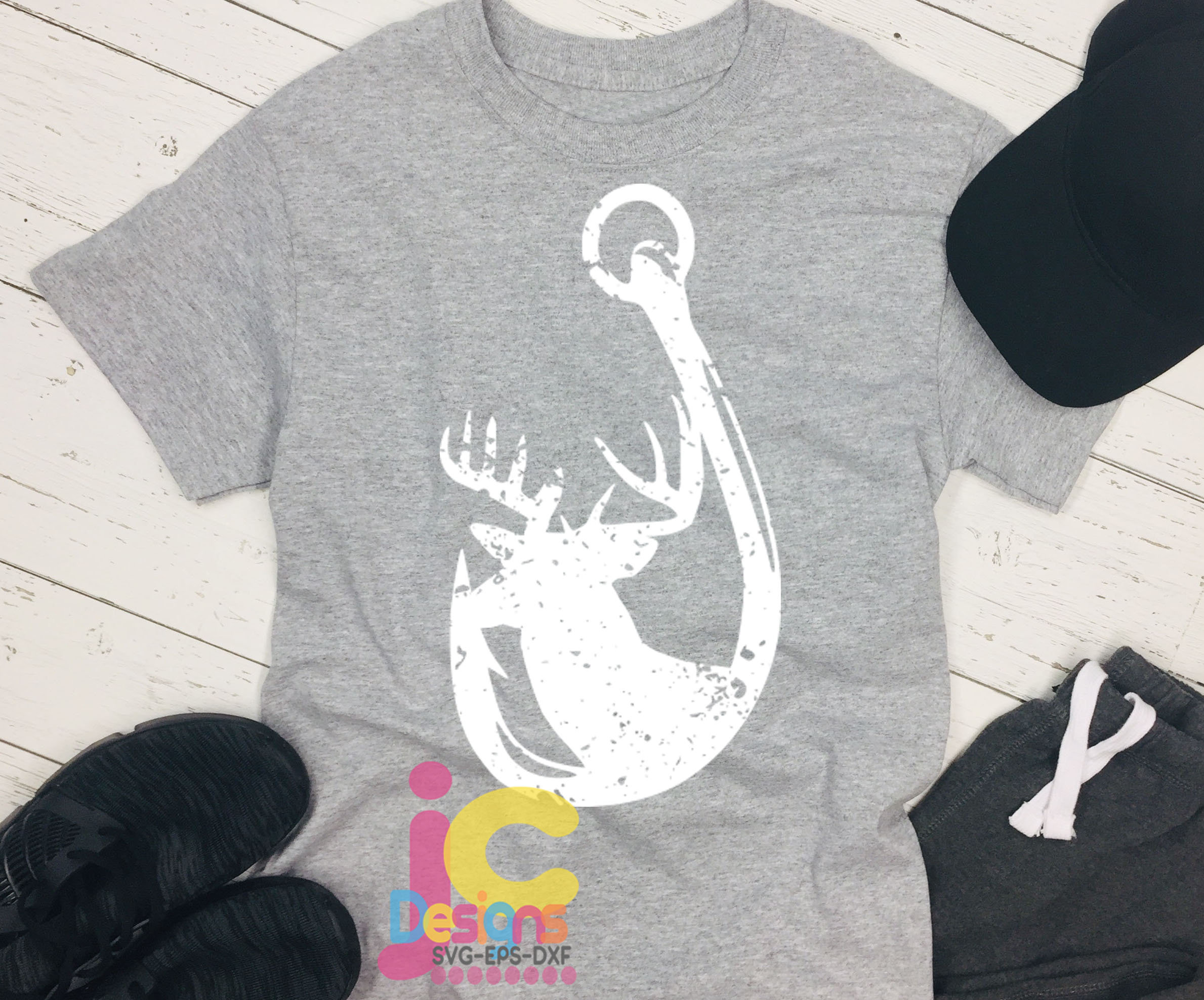 Download Distressed Deer and Hook fishing svg Grunge Hunting svg Fish Svg, Hunter svg fisherman svg, eps ...