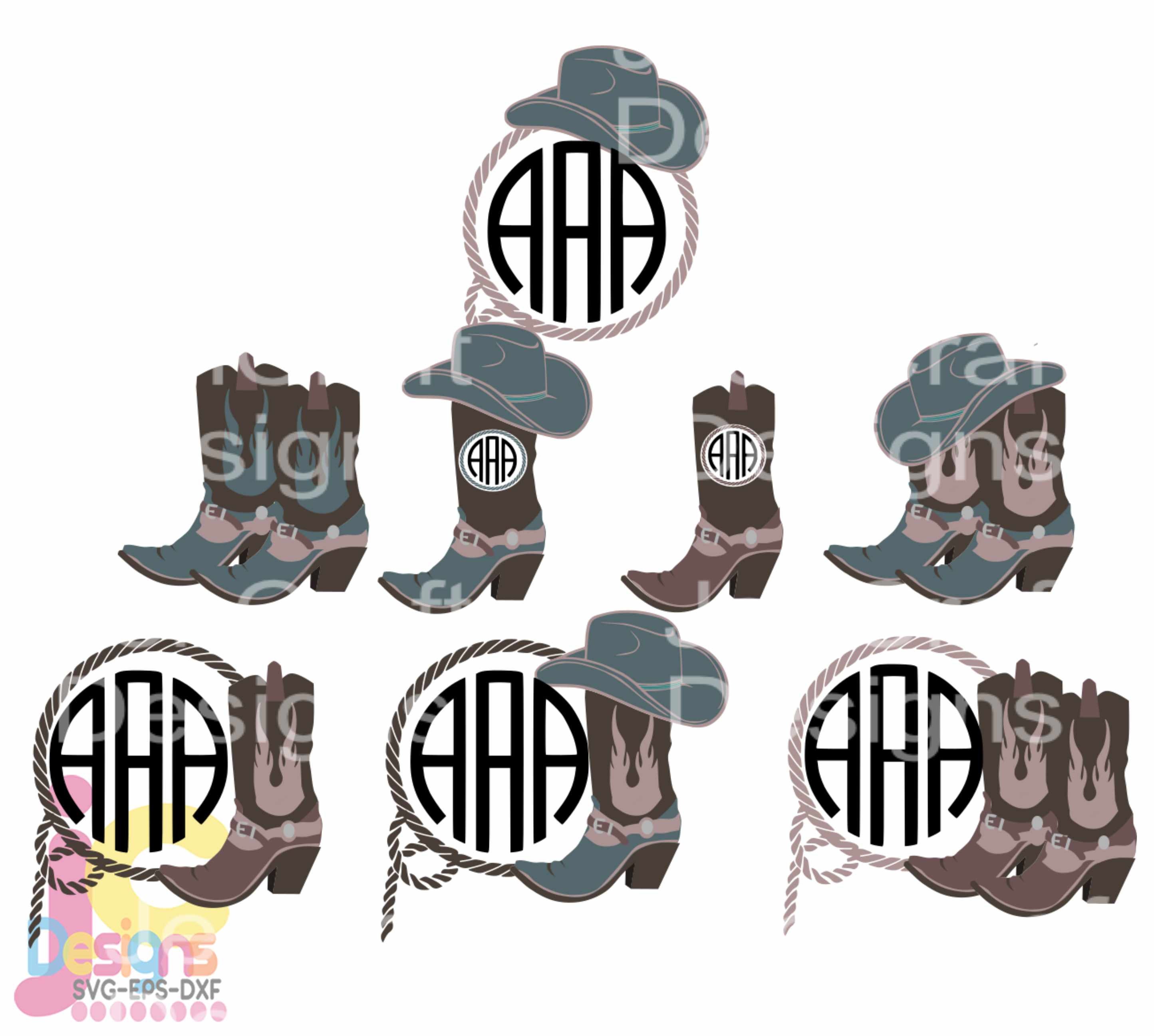 Download Cowboy Svg, Cowboy Boots Monogram SVG Cowboy Hat Monogram ...