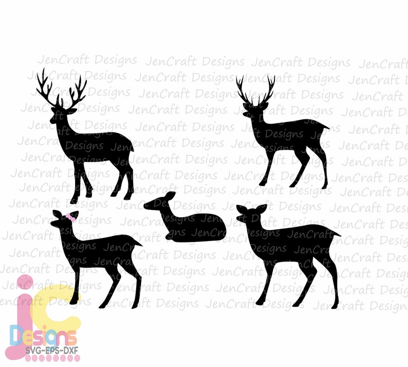 Download Deer Family SVG Doe Buck baby deer Mom Dad son daughter ...