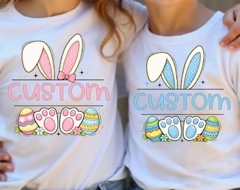 Personalized Easter Bunny Name PNG | Custom Kids Easter Shirt Design (Digital Download)