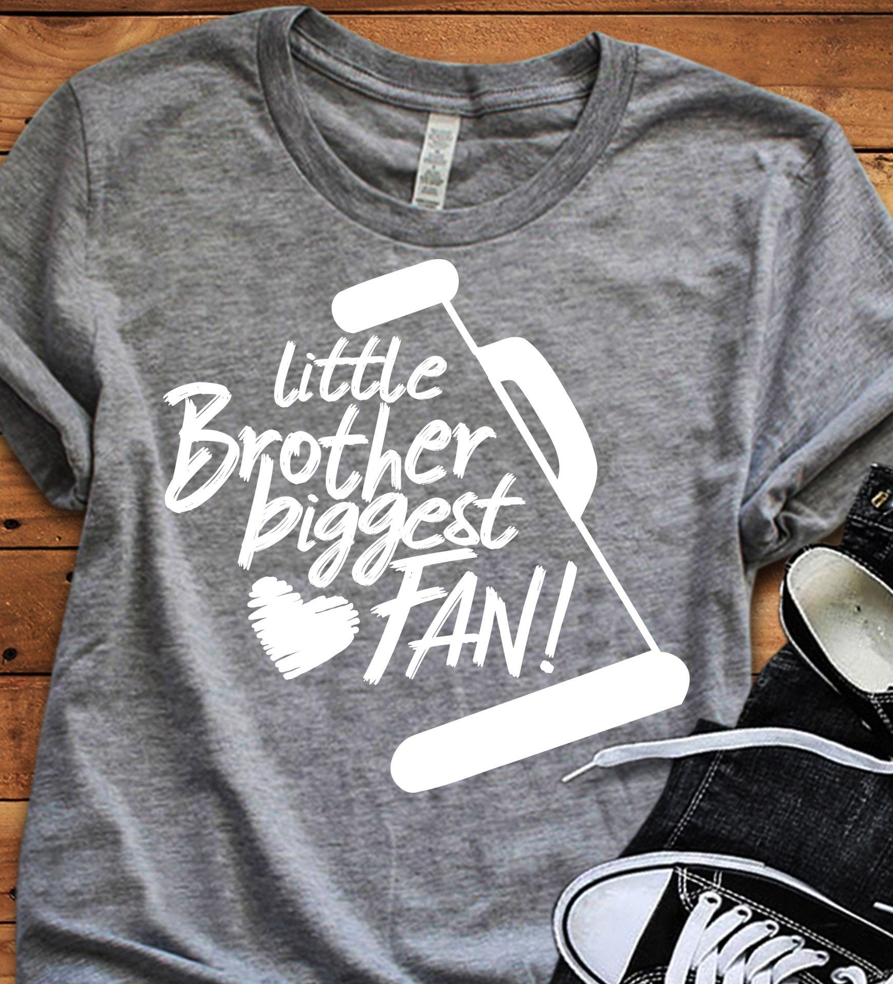Little Brother Biggest Fan Cheer Svg I Ll Always Be Your Biggest Fan Svg Design Cut File Cheerleader Megaphone Sg Cheer Bro Svg