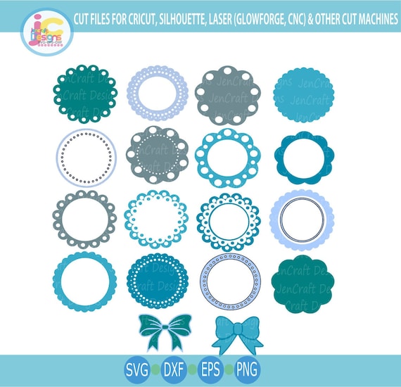 Monogram Frame Svg, Circle Frames Svg, Initial Frames Svg, Round Border  Svg, Dotted frame Svg, Eps, Dxf, Png Cricut Silhouette Cut Files