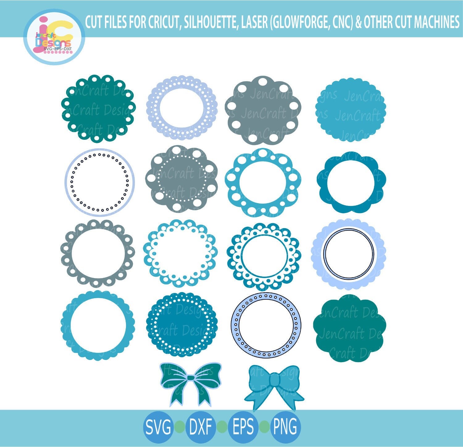 Download Monogram Frame Svg Circle Frames Svg Initial Frames Svg Round Border Svg Dotted Frame Svg Eps Dxf Png Cricut Silhouette Cut Files