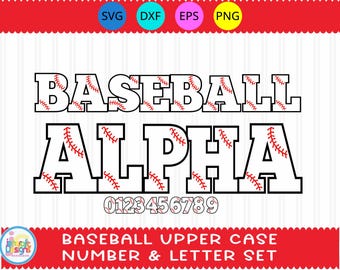 Baseball Alphabet Letters SVG, Baseball Monogram  font Svg, Eps, Dxf, Png Softball, Stitches, Silhouette Numbers Cricut monogram font
