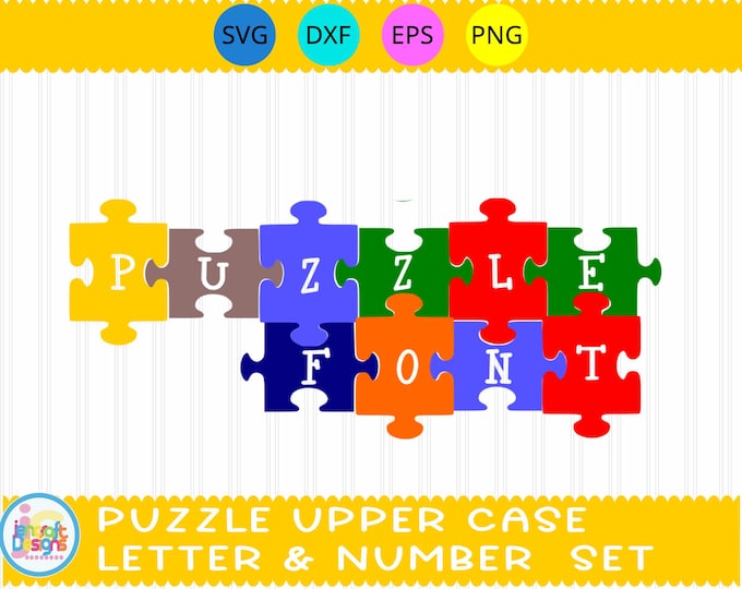 Puzzle Interlocking svg Alpha pack Font, Digital Alphabet and Numbers, SVG Letters Svg Dxf Eps png Cricut, Silhouette, Digital Cut Files