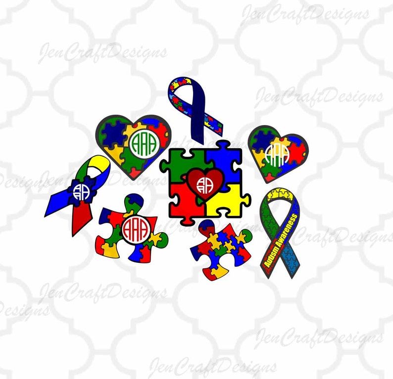 Download Autism Awareness SVG Puzzle Monogram Frames SVG Autism Mom ...
