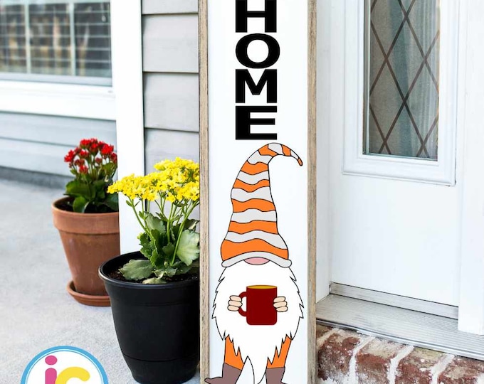Fall Welcome Home Gnome Porch Leaner Sign SVG Bundle Gnome Pumpkin SVG Fall Autumn Vertical Sign Thanksgiving Cut File svg, eps, dxf, png