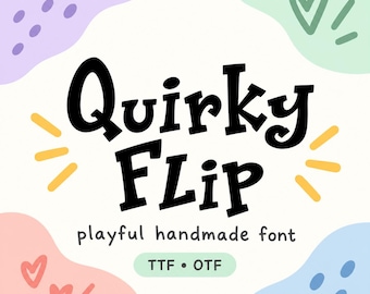 Quirky Step Font TTF OTF, Playful Hand Drawn Font, Cute Cricut Font, Whimsical Kids Typeface, Craft Display Font