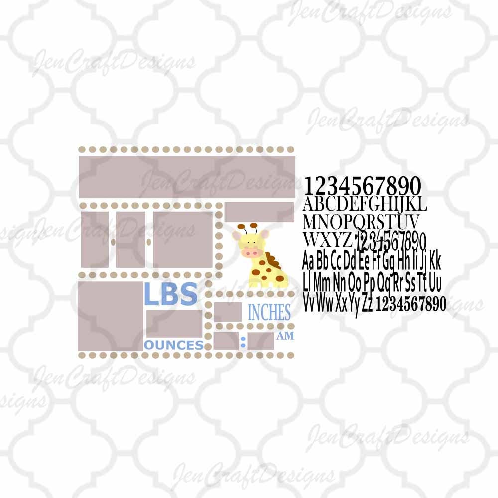 Download Boy Baby Birth Announcement SVG EPS DXf cut file set with ...