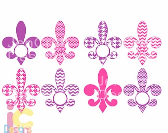 Fleur De Lis Monogram SVG Bundle: Mardi Gras Cut Files (Digital Download)