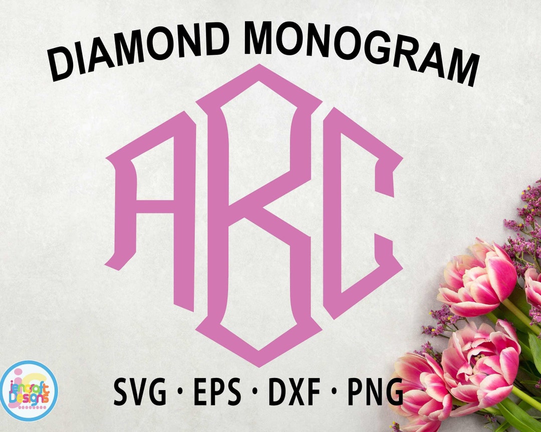 Diamond Monogram Font: A-Z Cut Files for Cricut, Cameo (SVG EPS DXF) - Etsy
