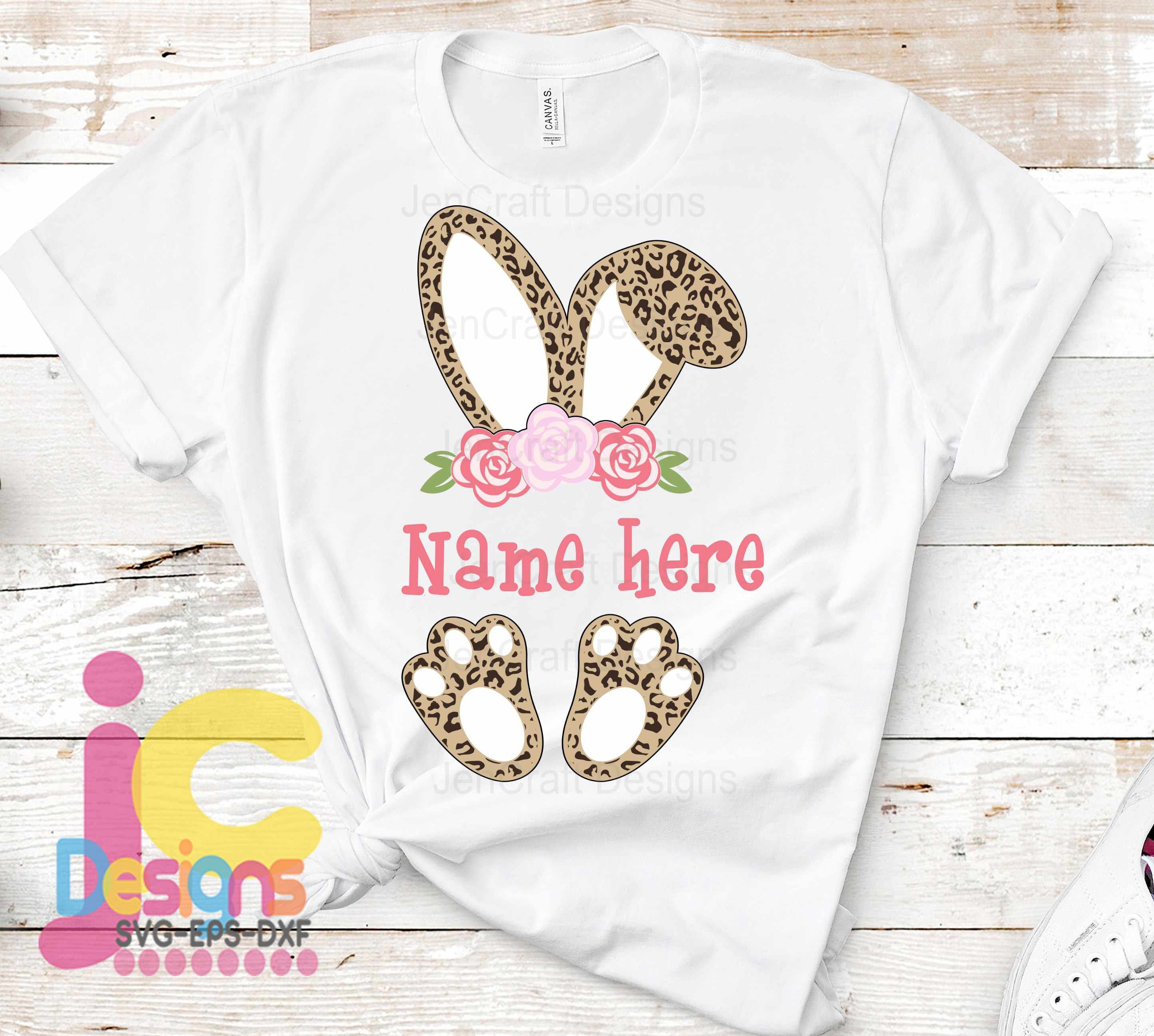 Download Easter svg, Floral Cheetah print bunny ears feet, Leopard ...