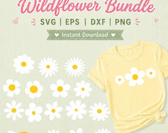 Daisy SVG Bundle | Wildflower Cut Files for Cricut & Silhouette