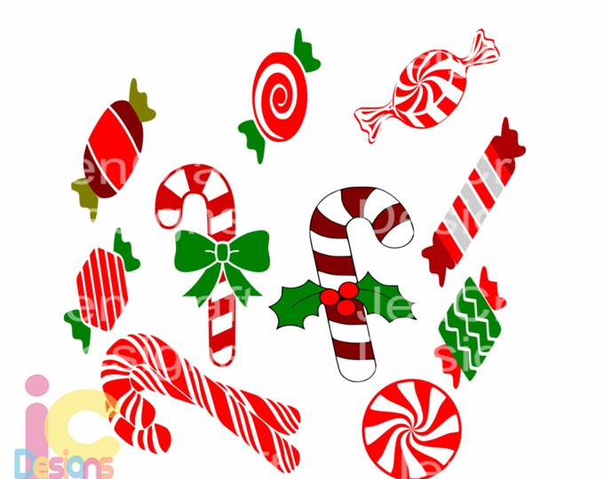 Christmas Candy SVG,EPS Png DXF,digital download files for Silhouette Cricut, vector Clip Art graphics Vinyl Cutting Machines