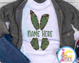 Camo Easter Bunny PNG: Camouflage Rabbit Ears & Feet (Print File)