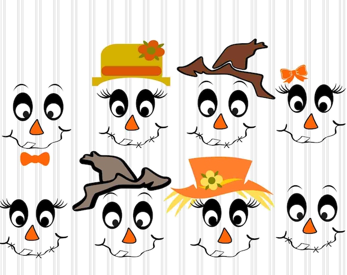 Scarecrow Face SVG: Fall Thanksgiving Cut File (Digital Download)