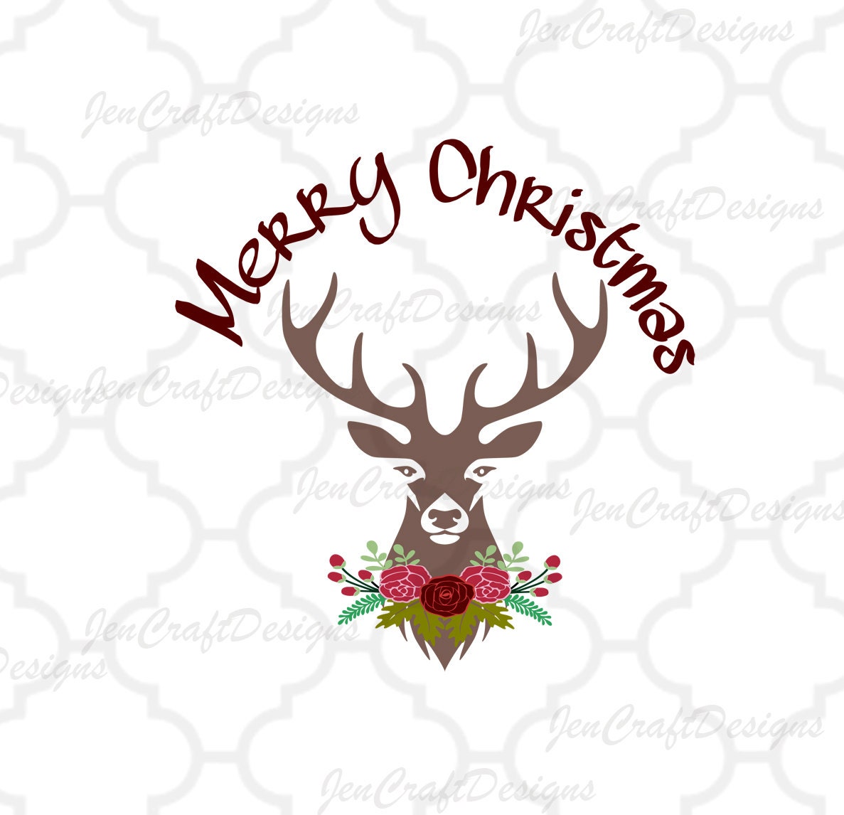 Download Merry Christmas Antler Floral Svg Cutting File Set Svg Eps Dxf And Png Format For Cricut And Silhouette Hunting Fishing Print Clipart PSD Mockup Templates