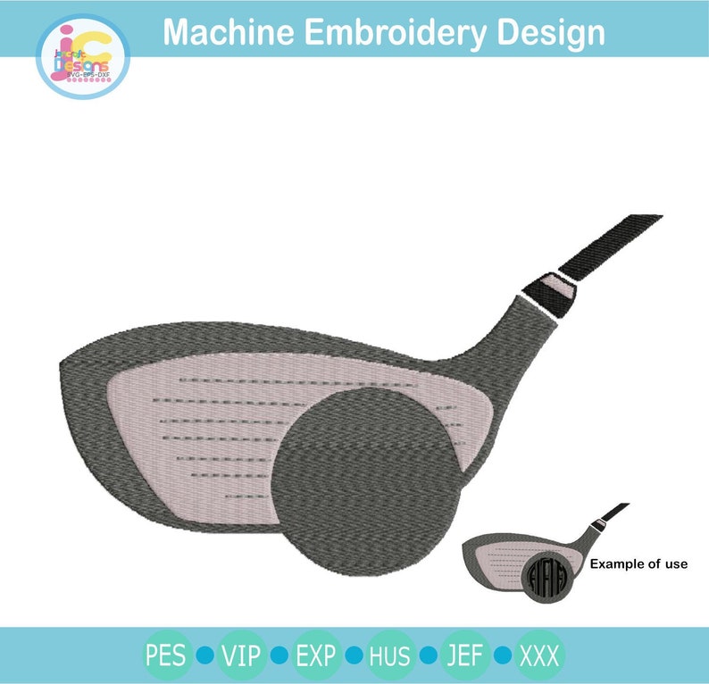 Golf Club Embroidery Design Monogram Frame Instant Download Etsy