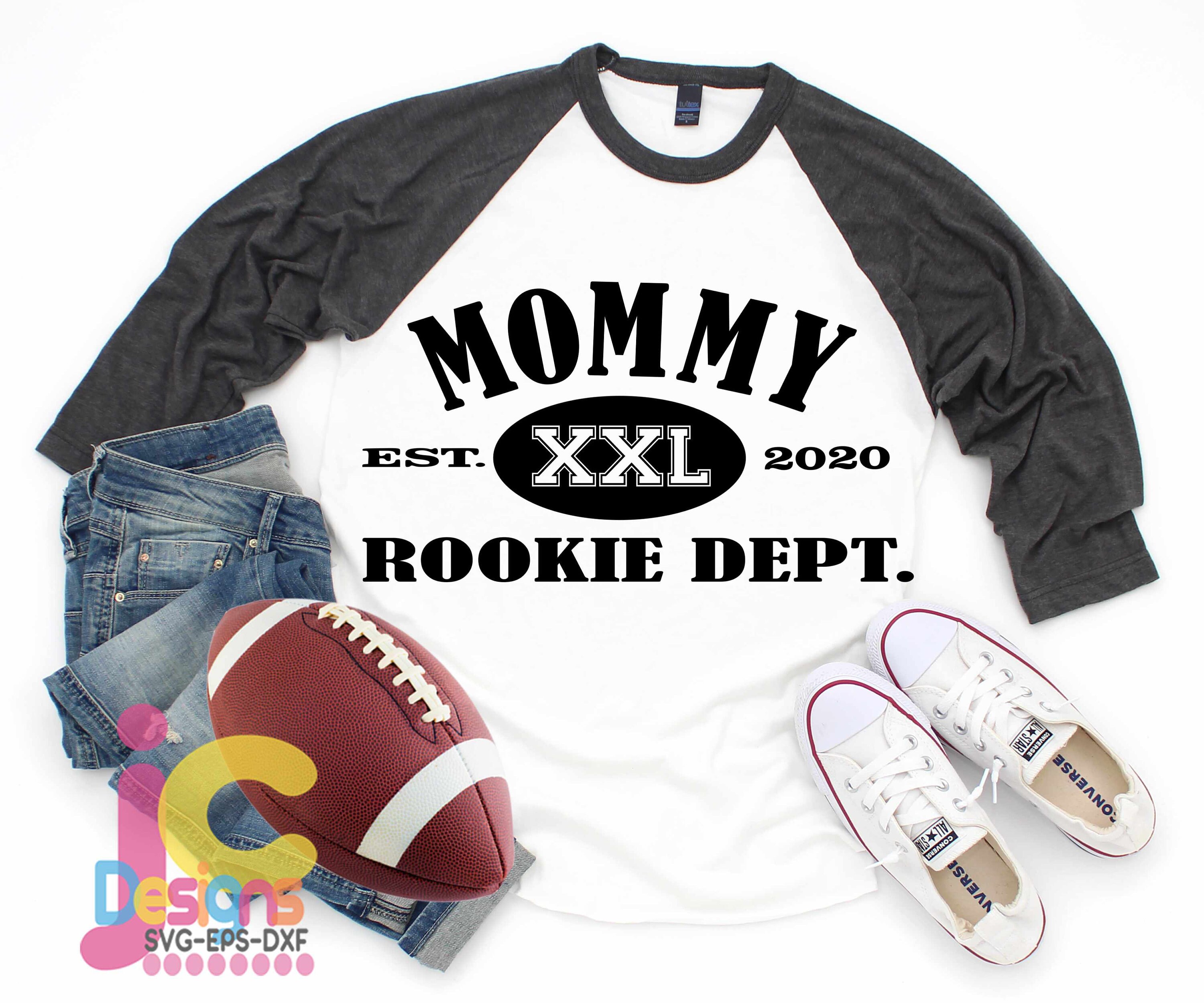 Download Mom Rookie Dept Svg New Mother Established Digital Birth Announcement New Baby Football Svg Eps Dxf Png Sublimation
