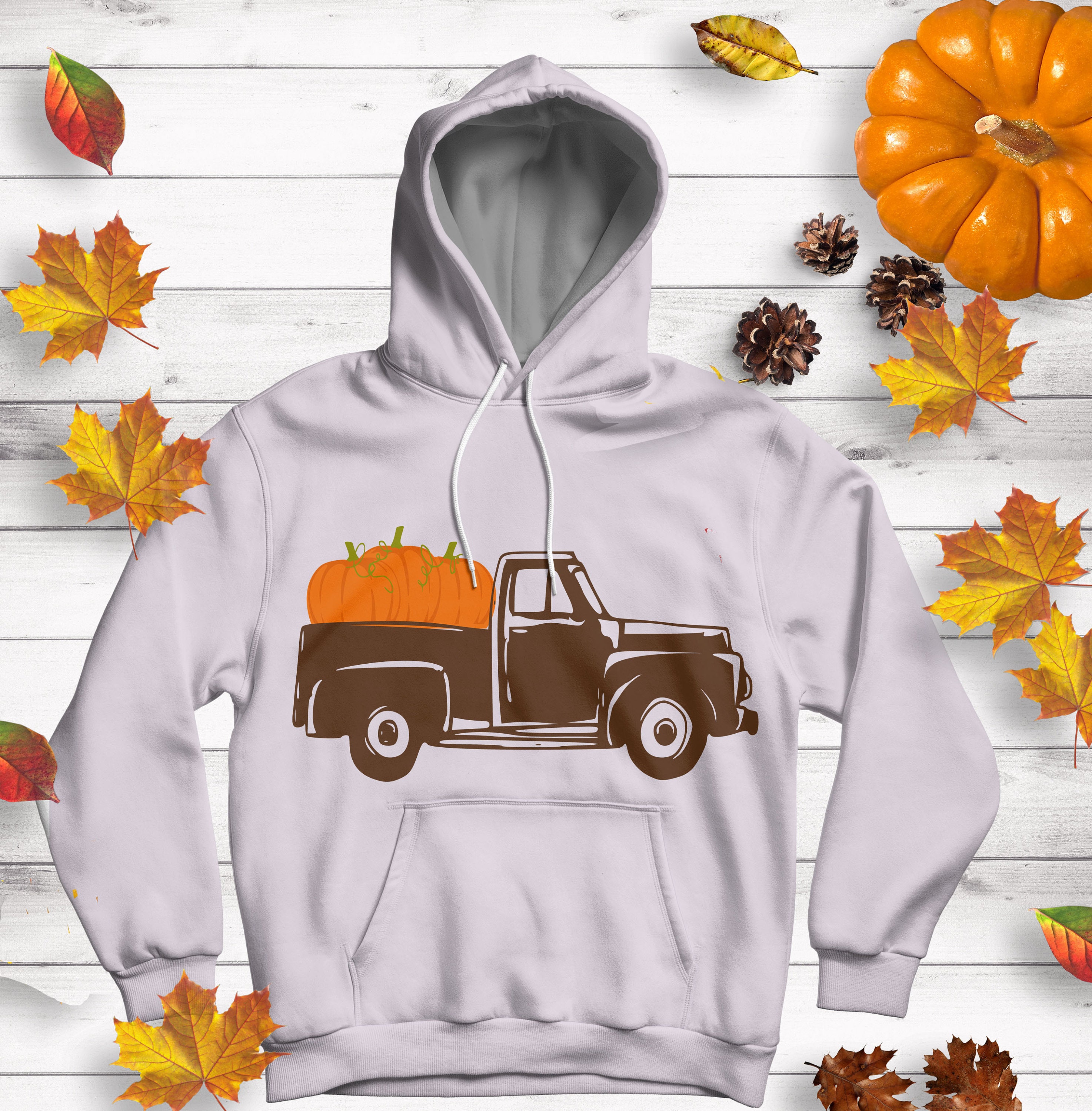 Download Antique Fall Pumpkins Truck SVG Autumn Vintage truck SVG ...
