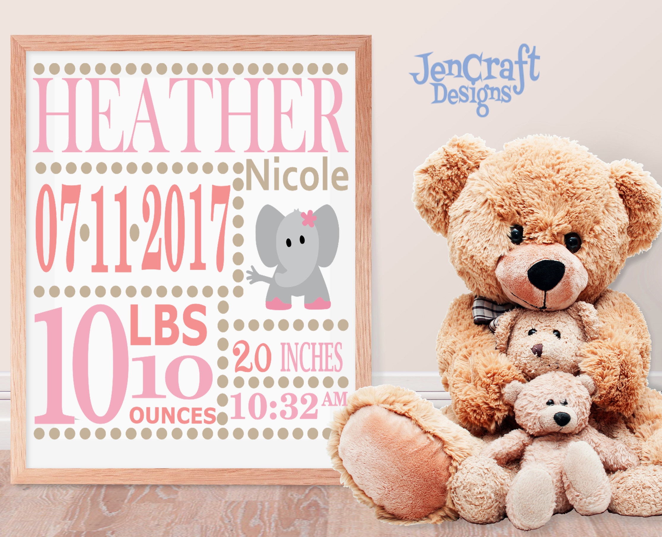 Download Girl Baby Birth Announcement SVG EPS DXf cut file set with ...
