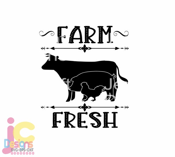 Download Kitchen Svg Design Farm Fresh Cow Svg Pig Svg Chicken Svg Etsy
