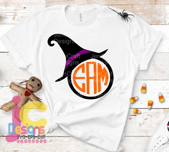 Halloween Svg Witch Hat Svg Monogram Frame Halloween Etsy