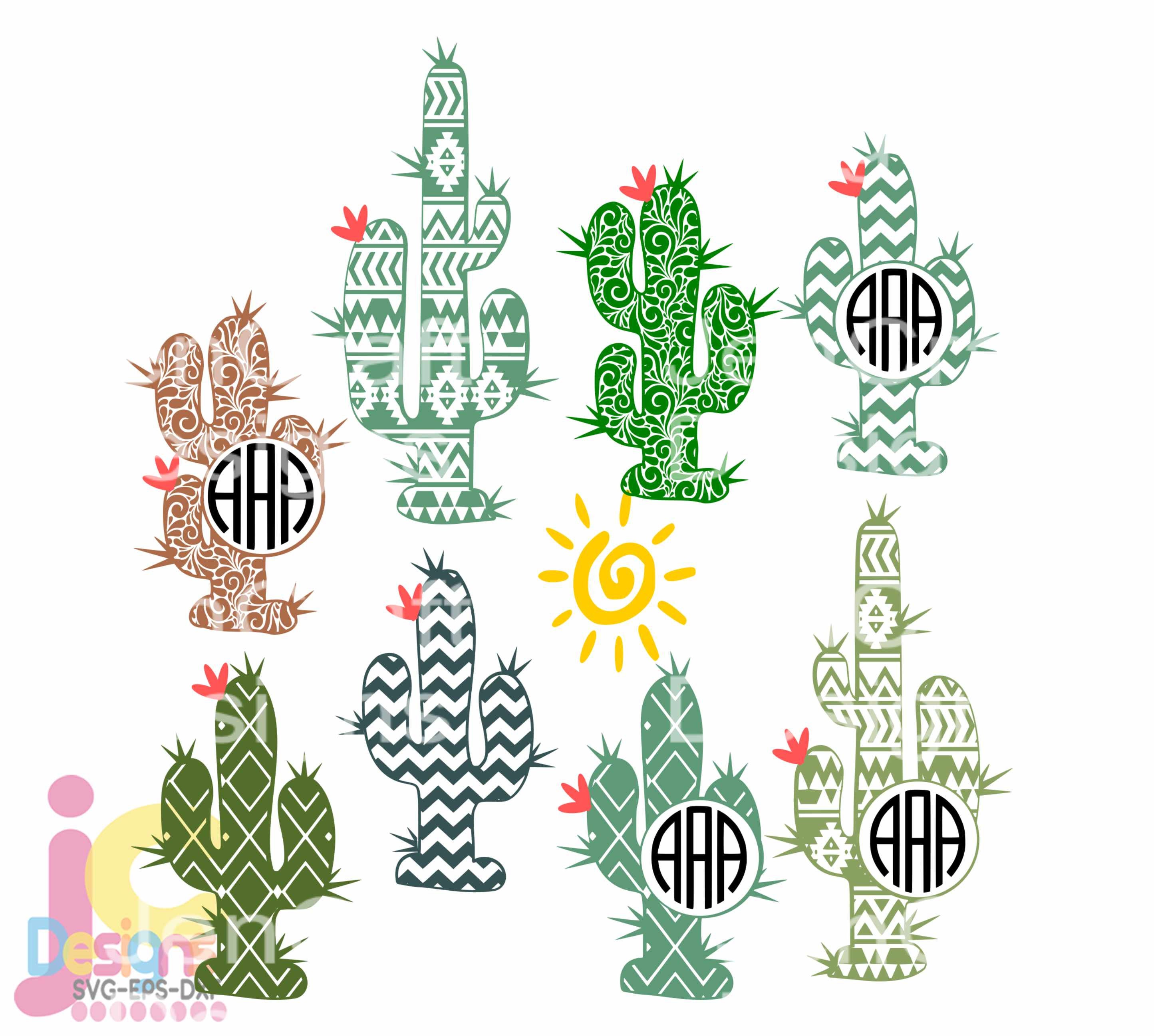Download Cactus svg Monogram cinco de mayo svg Desert Cacti frame ...