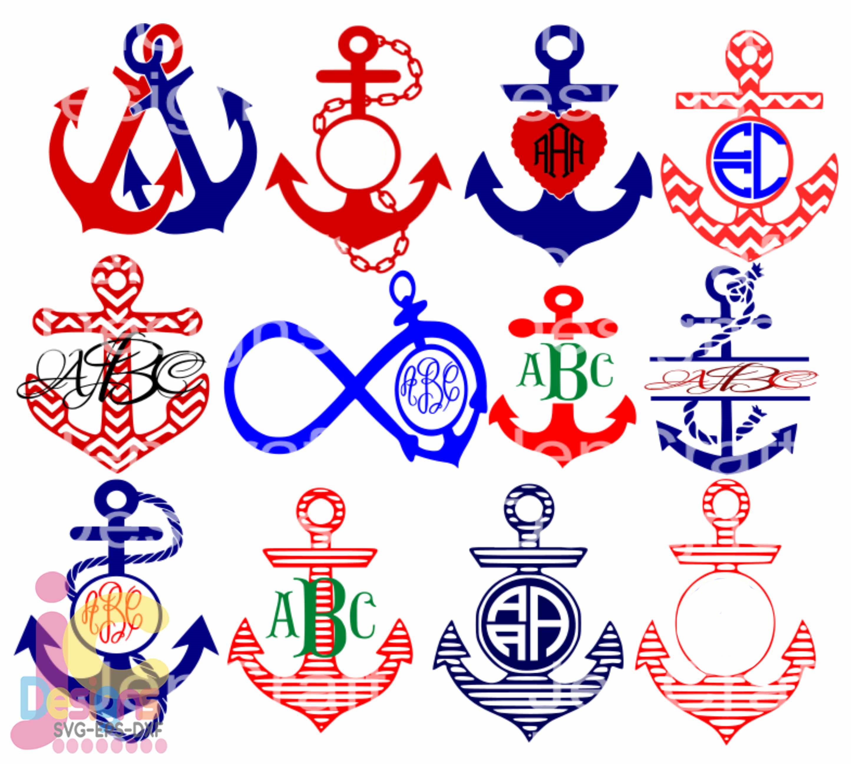 Download Anchor Svg Anchor Monogram Svg Summer Svg Boating Svg Chevron Anchor Frames Svg Anchors Nautical Svg Eps Dxf Png