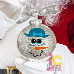 Sneeuwpop SVG, schattige sneeuwpop gezicht SVG Lady & man gezicht jongen meisje, Christmas Snow Man digitaal gesneden bestand Dxf, Eps, Png Instant Download afbeelding 2