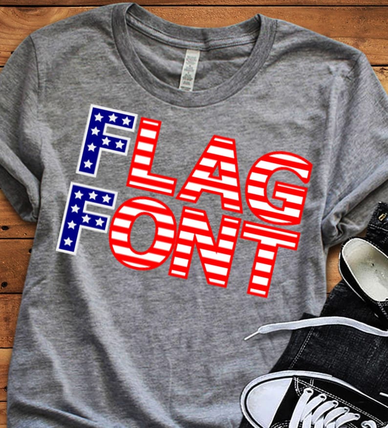 Flag Font SVG US American Flag Pattern Striped Font Svg 4th Etsy